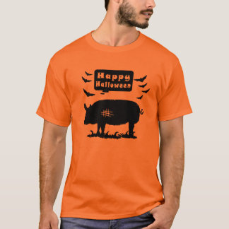 ハッピーハローウィン豚 Tシャツ