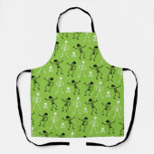 ハッピーハローウィン踊りスケルトンのパターン エプロン (正面)