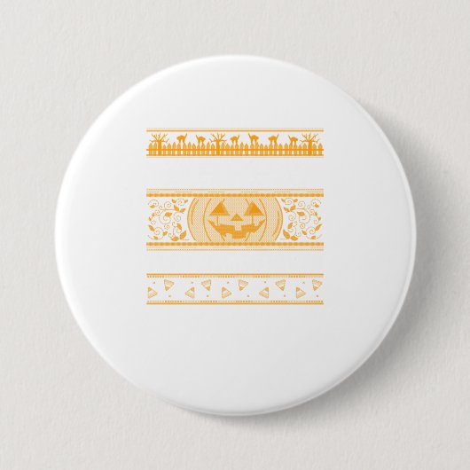 ハッピーハローウィン醜いターデザインカボチャ 缶バッジ (正面)