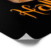 ハッピーハローウィン非怖オレンジタビー猫 ポスター (角)