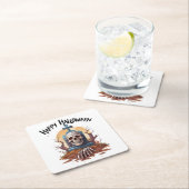 ハッピーハローウィン頭石及び骨格 スクエアペーパーコースター (インサイチュ)