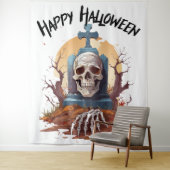 ハッピーハローウィン頭石及び骨格 タペストリー (インサイチュ)