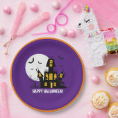 ハッピーハローウィン飛んでいるこうもり不気味ハ幽霊のよく出るウス ペーパープレート (パーティー)