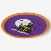 ハッピーハローウィン飛んでいるこうもり不気味ハ幽霊のよく出るウス ペーパープレート (アングル)