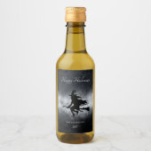 ハッピーハローウィン飛んでいるウィッパーソナライズされたチ ワインラベル (正面)