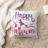 ハッピーハローウィン飛んでいる勾配魔猫 クッション (ブランケット)