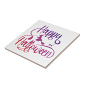 ハッピーハローウィン飛んでいる勾配魔猫 タイル (側面)