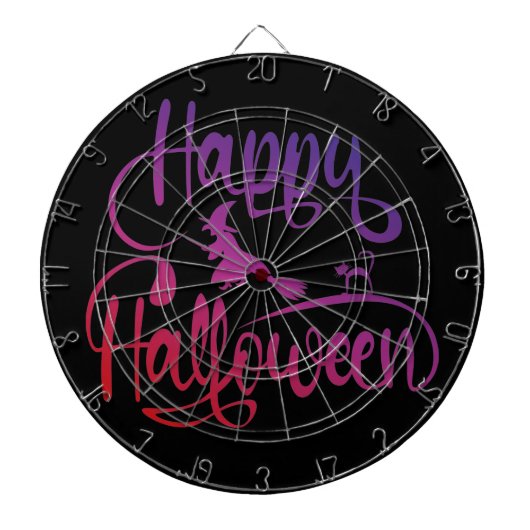 ハッピーハローウィン飛んでいる勾配魔猫 ダーツボード (正面)