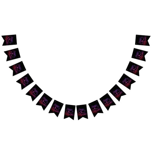 ハッピーハローウィン飛んでいる勾配魔猫 バンティングフラッグ (全)