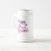 ハッピーハローウィン飛んでいる勾配魔猫 ビールジョッキ (正面左)
