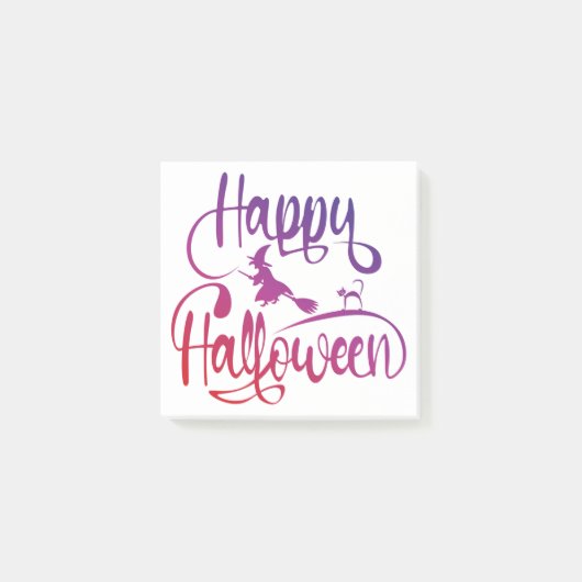 ハッピーハローウィン飛んでいる勾配魔猫 ポストイット (正面)