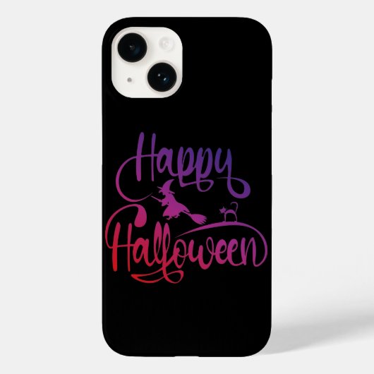 ハッピーハローウィン飛んでいる勾配魔猫 Case-Mate iPhoneケース (裏面)