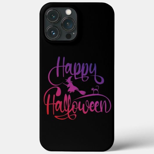 ハッピーハローウィン飛んでいる勾配魔猫 Case-Mate iPhoneケース (裏面)