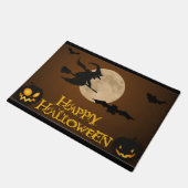 ハッピーハローウィン飛んでいる魔女 ドアマット (アングル)