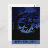 ハッピーハローウィン飛んでいる魔女 ポストカード (正面/裏面)