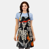 ハッピーハローウィン骨格 エプロン (着用した状態)
