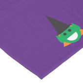 ハッピーハローウィン魔女かわいいおもしろい漫画パープル ロングテーブルランナー (コーナー)