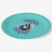 ハッピーハローウィン魔女が彼らのポーションを攪拌ポット ペーパープレート (アングル)