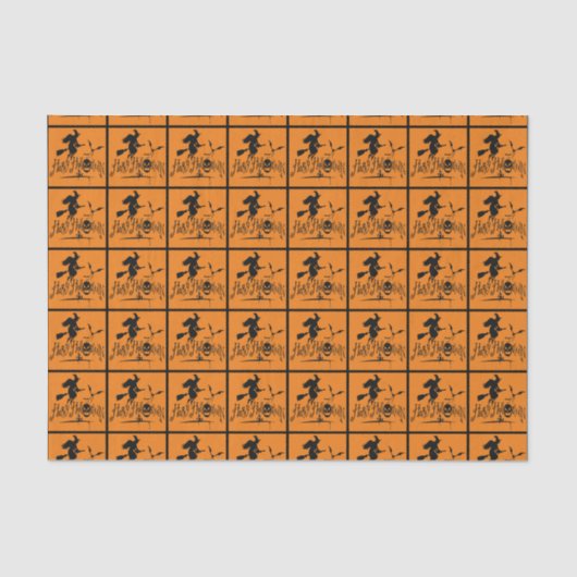 ハッピーハローウィン魔女とこうもり 薄葉紙 (正面)