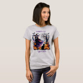 ハッピーハローウィン魔女ムーン「黒猫」 Tシャツ (正面フル)