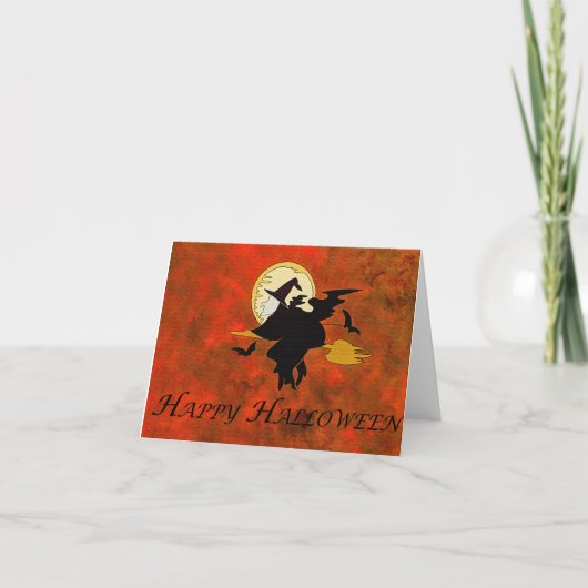 ハッピーハローウィン魔女 カード (正面)