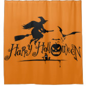 ハッピーハローウィン魔女 シャワーカーテン (正面)