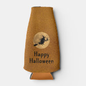 ハッピーハローウィン魔女&ネコのシルエット ボトルクーラー (正面)