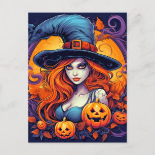 ハッピーハローウィン魔女 ポストカード