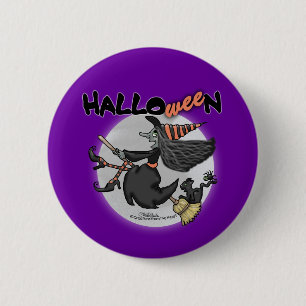 ハッピーハローウィン魔女 缶バッジ