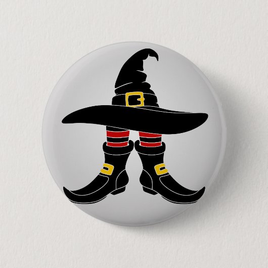 ハッピーハローウィン魔女 缶バッジ (正面)