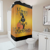 ハッピーハローウィン魔猫 シャワーカーテン (インサイチュ)