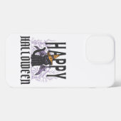 ハッピーハローウィン黒猫こうもり翼 iPhoneケース (裏面横)