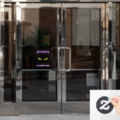 ハッピーハローウィン黒猫イエローアイズ家族名 ウィンドウサイン (オフィスドア)