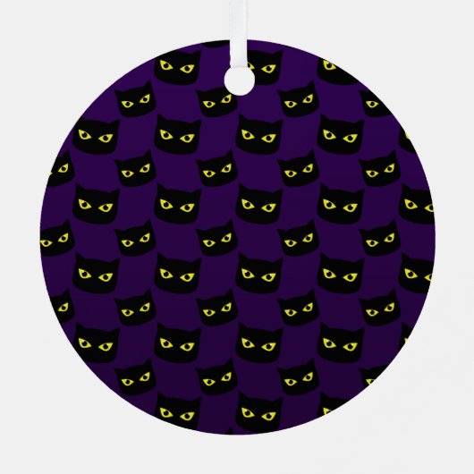 ハッピーハローウィン黒猫イエローアイズ家族名 メタルオーナメント (裏面)