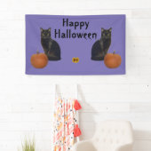 ハッピーハローウィン黒猫カボチャon紫 横断幕 (インサイチュ)