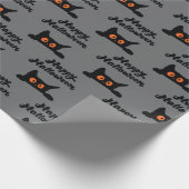 ハッピーハローウィン黒猫シームレスラッピング紙 ラッピングペーパー (角)