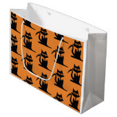 ハッピーハローウィン黒猫ペルソナライズ抱き枕 ラージペーパーバッグ (正面アングル)