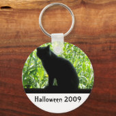 ハッピーハローウィン黒猫 キーホルダー (正面)