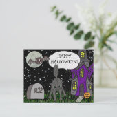 ハッピーハローウィン黒猫 ポストカード (スタンド正面)