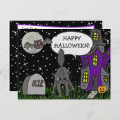 ハッピーハローウィン黒猫 ポストカード (正面/裏面)