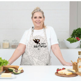 ハッピーハローウィン黒猫 |ユニセックス | |トレンディー エプロン