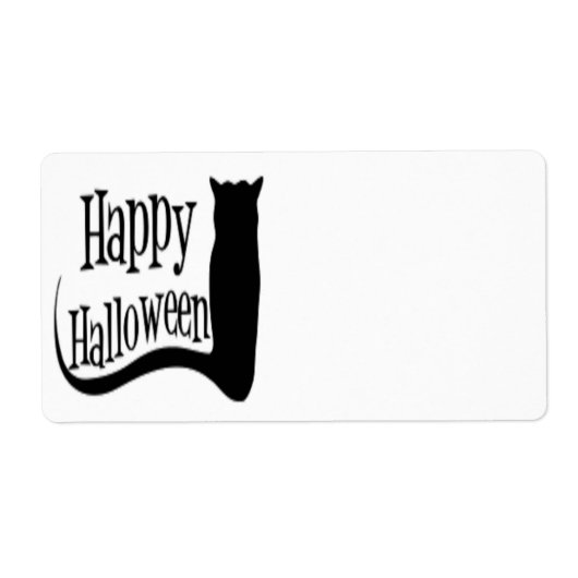 ハッピーハローウィン黒猫 ラベル (正面)