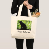ハッピーハローウィン黒猫 ラージトートバッグ (正面(商品))