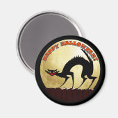 ハッピーハローウィン黒猫(満月) マグネット (正面/裏面)