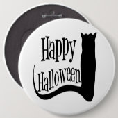 ハッピーハローウィン黒猫 缶バッジ (正面&裏面)
