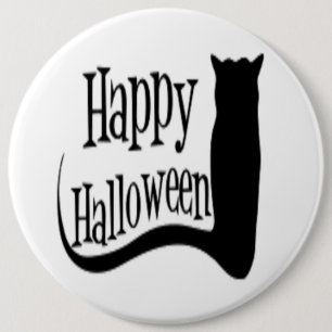 ハッピーハローウィン黒猫 缶バッジ