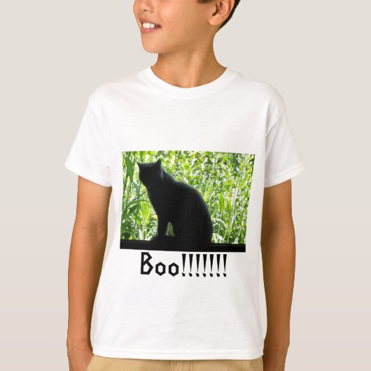 ハッピーハローウィン黒猫 Tシャツ (正面)