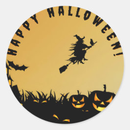 ハッピーハローウィン黒魔女 ラウンドシール