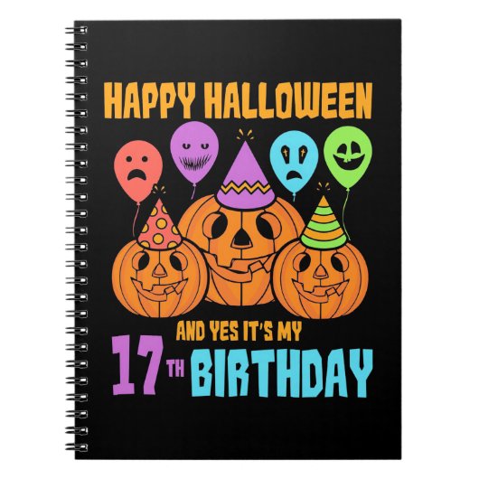 ハッピーハローウィン17誕生日 ノートブック (正面)