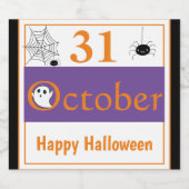 ハッピーハローウィン31 10月スパイダーハローウィンパーティ リキュールボトルラベル (シングルラベル)